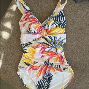CALIA by Carrie Underwood Multicolor Tropical Print Swimsuit